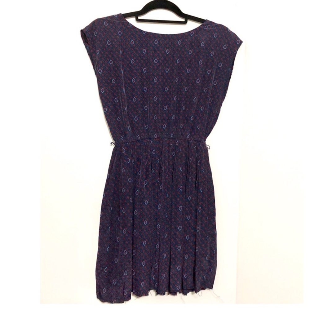 Navy Cinched Waist Backless Dress